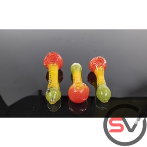 4inch RASTA COLOR SWIRL DESIGN HAND PIPE 3CT/PK